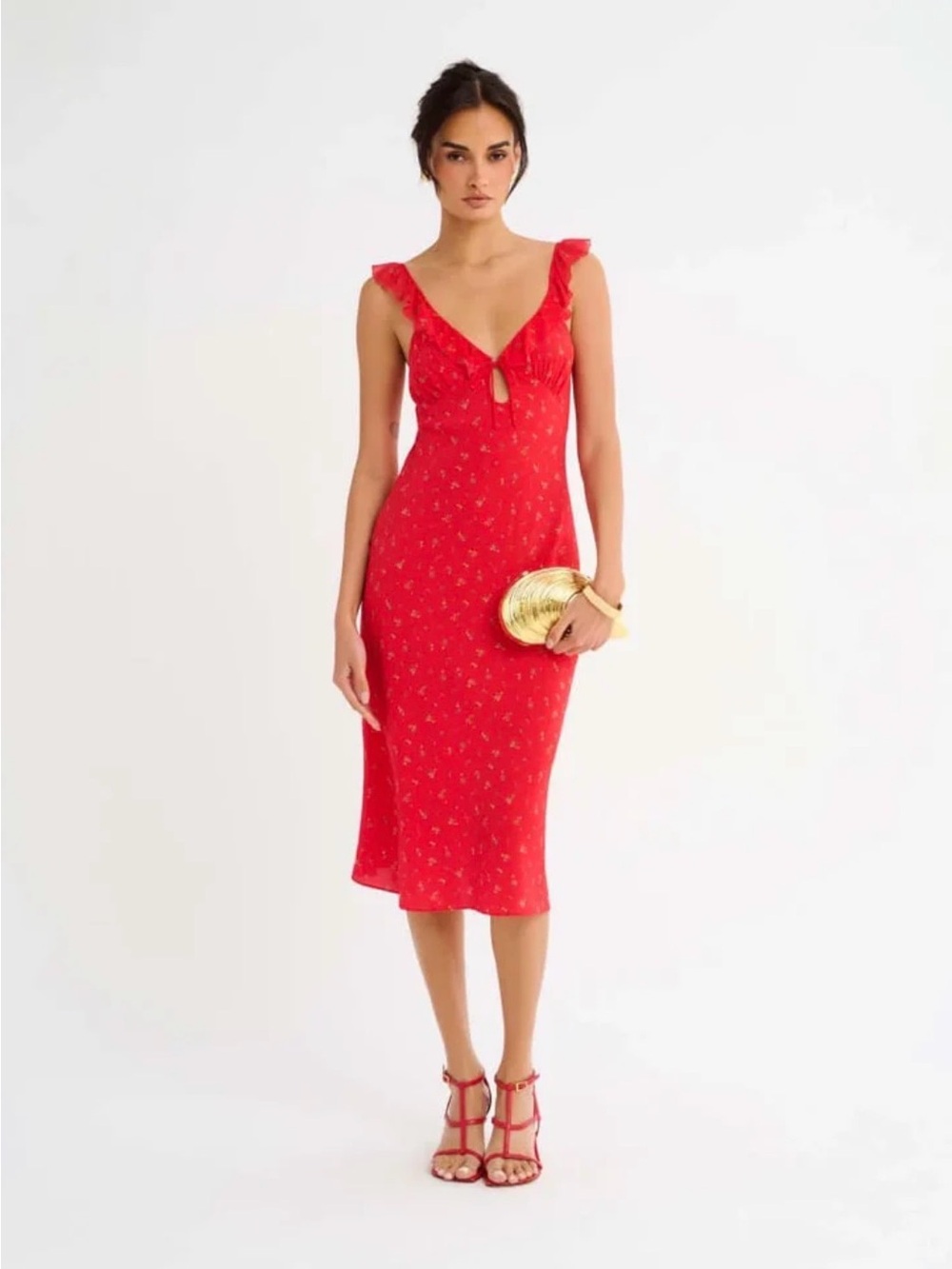 Rumored Butterfly Midi Dress in color Coral Meadow